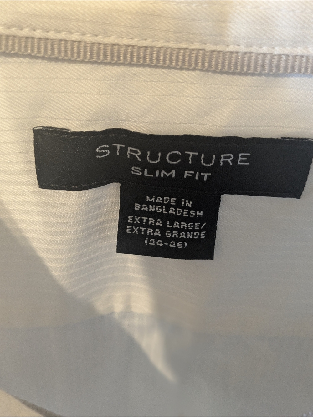 Structure Men's Slim Fit XL White Button-Up Dress Shirt New Extra Collar Stays - Picture 3 of 7